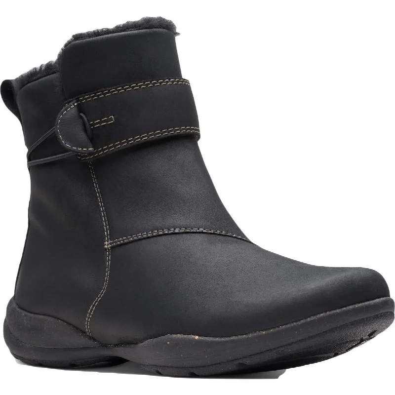 Boots with soft glow details -Clarks Roseville Women's Leather Faux Fur Lined Waterproof Ankle Boot