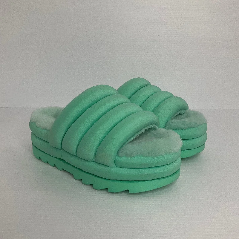 Slippers with contoured fit -Teal Slippers Ugg, Size 8