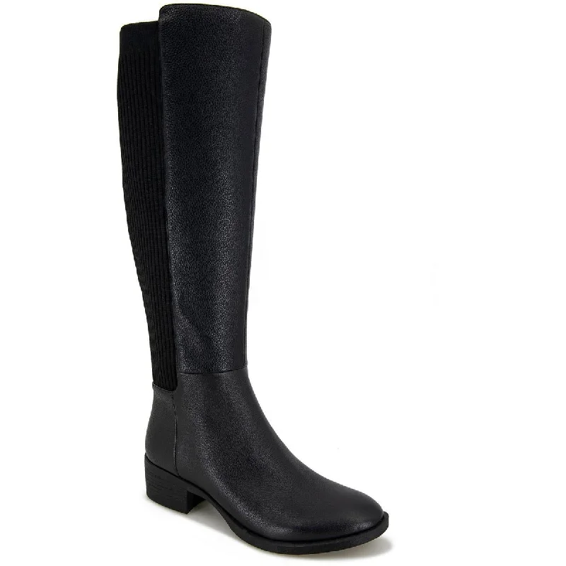 Boots for upscale winter events -Kenneth Cole New York Womens Levon Boot WC Leather Wide Calf Knee-High Boots