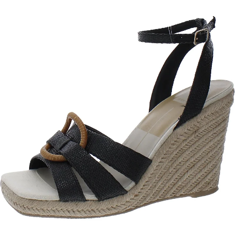 High heels for outdoor shows -Dolce Vita Womens Espadrille Woven Ankle Strap Pumps