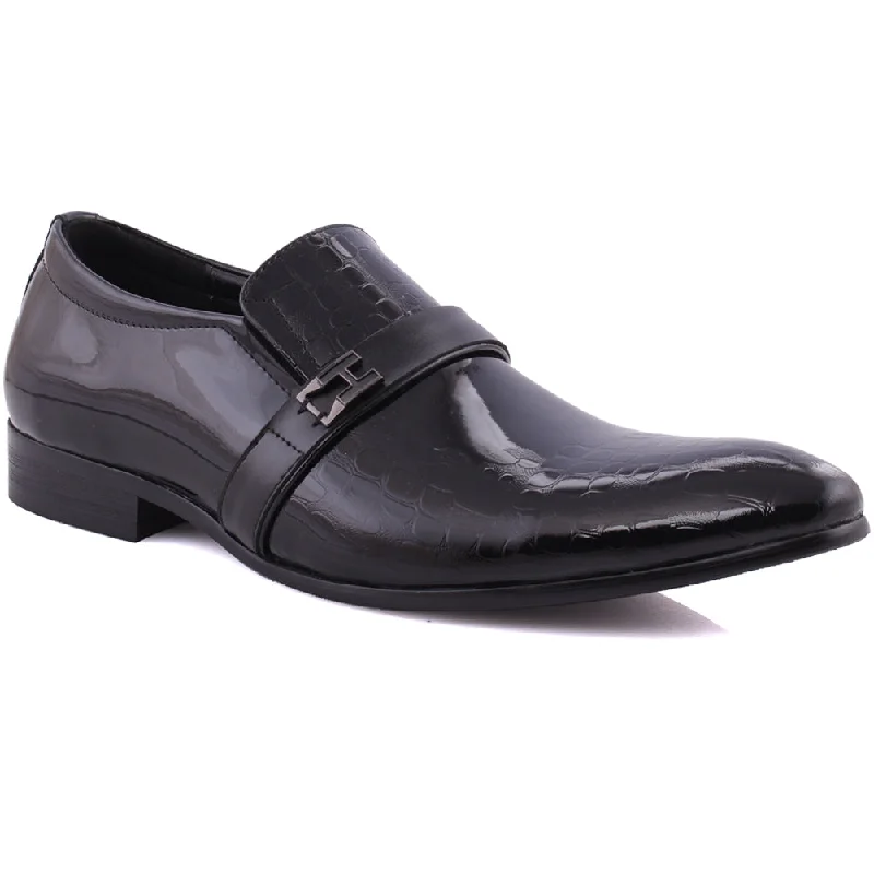 Fashionable loafers for warm style-Men's "KADE" Snake Textured Loafers Shoes