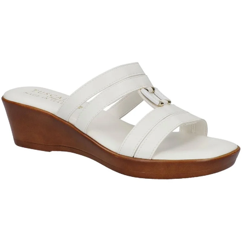 Soft sandals for relaxed beach strolls-Tuscany By Easy Street Womens Anzola Faux Leather Open Toe Wedge Sandals