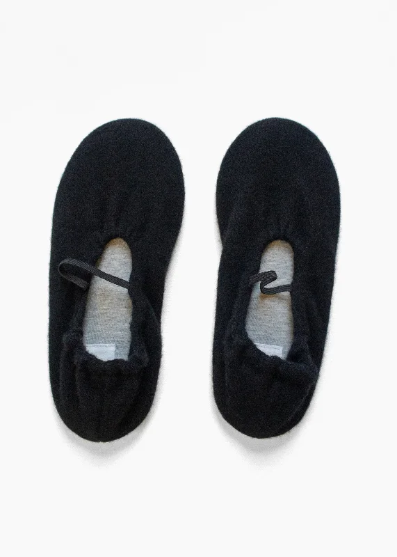 Slippers with aged weave -Mary Jane Cashmere Ballet Slippers