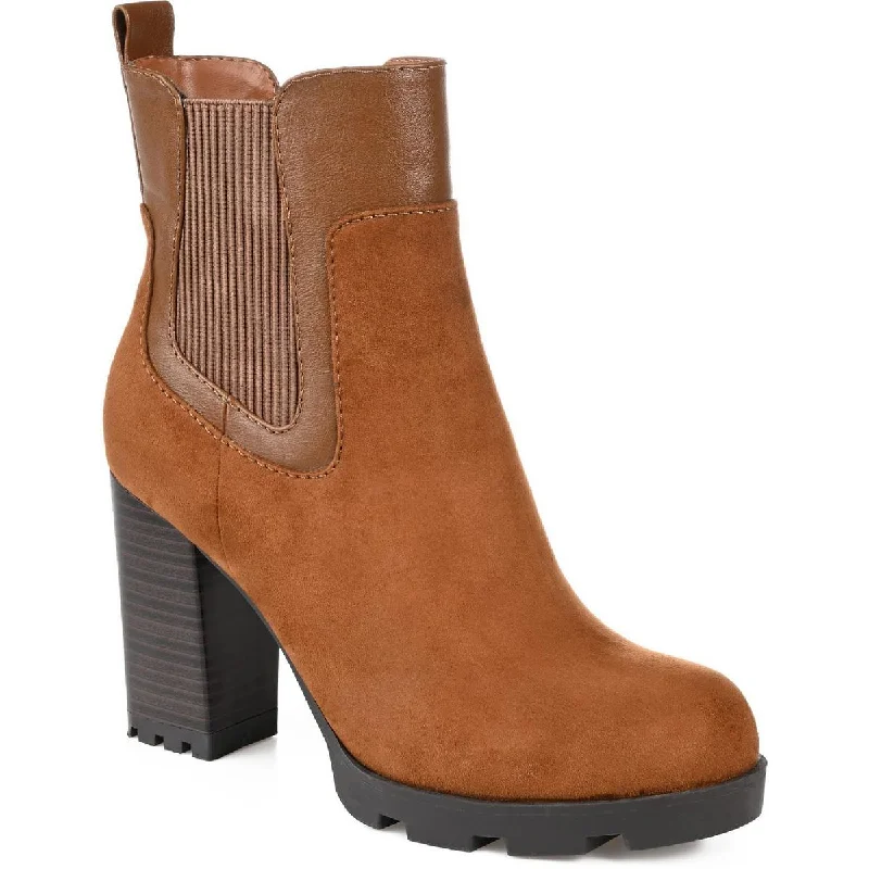 Boots for men with rough heels -Journee Collection Womens Islana Stretch Lugged Sole Chelsea Boots