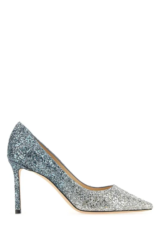 High heels with sleek silhouette -JIMMY CHOO Embellished Fabric Romy 85 Pumps