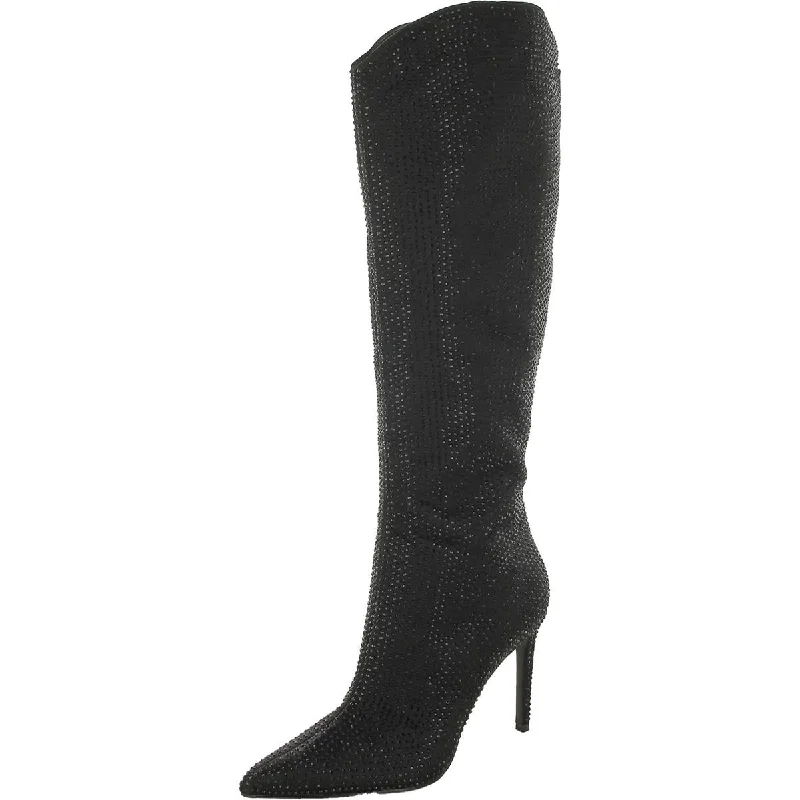 Boots with firm sole textures -Guess Womens Bralyn  Pull On Dressy Knee-High Boots