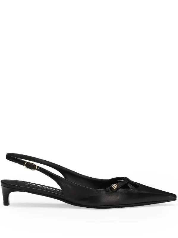 High heels with sealed leather -DOLCE & GABBANA Elegant Tassel Slingback Pumps for Women