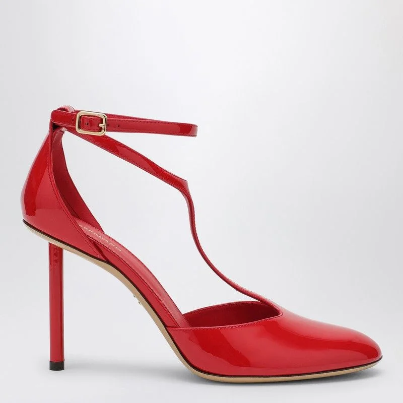 High heels for dancers lightweight -Ferragamo T-Strap Patent Leather Pumps