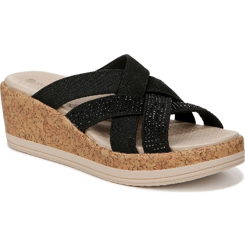 Cushioned sandals for soft beach nights-Bzees Womens Reign Embellished  Wedge Sandals