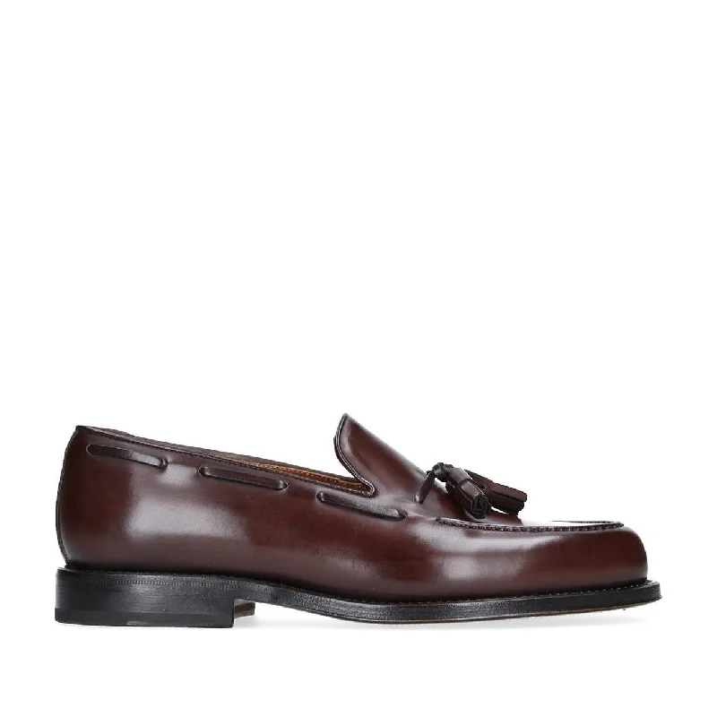 Stylish loafers for night walks-Franceschetti Brighton Men's Shoes Calf-Skin Leather Tassels Loafers (FCCT1028)