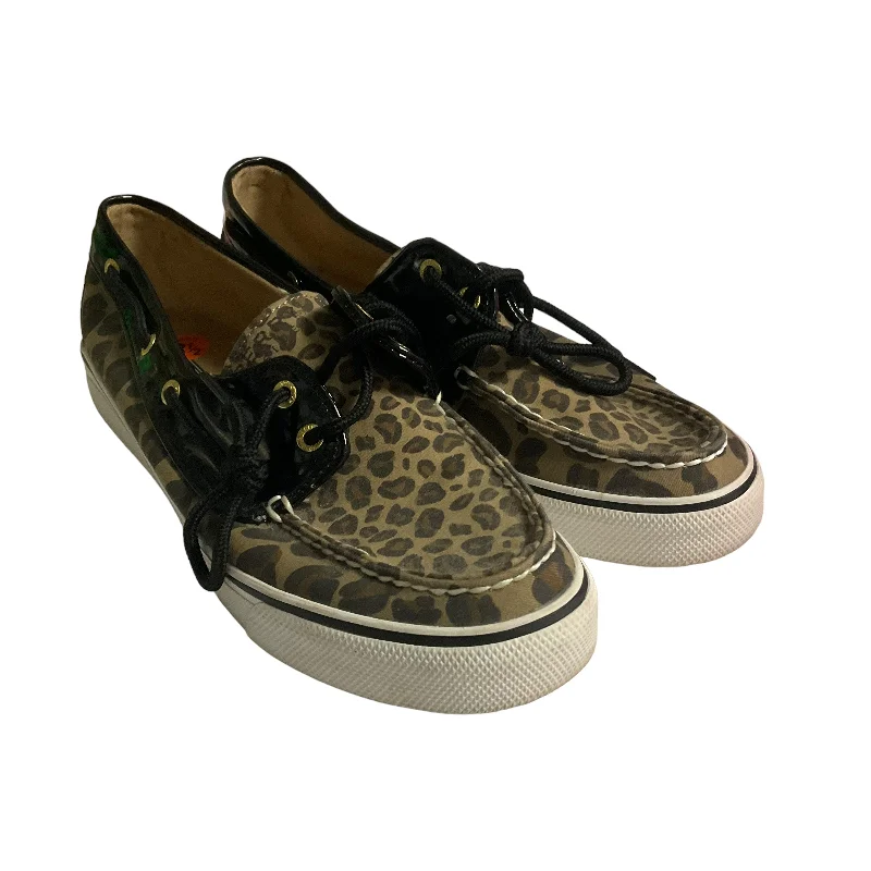 Flats for short weekend trips -Animal Print Shoes Flats Sperry, Size 8.5