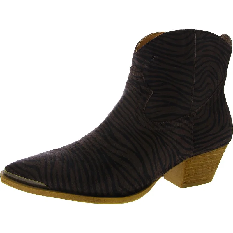 Boots with stylish buckle accents -Dingo Womens Hairy Up calf Hair Animal Print Mid-Calf Boots