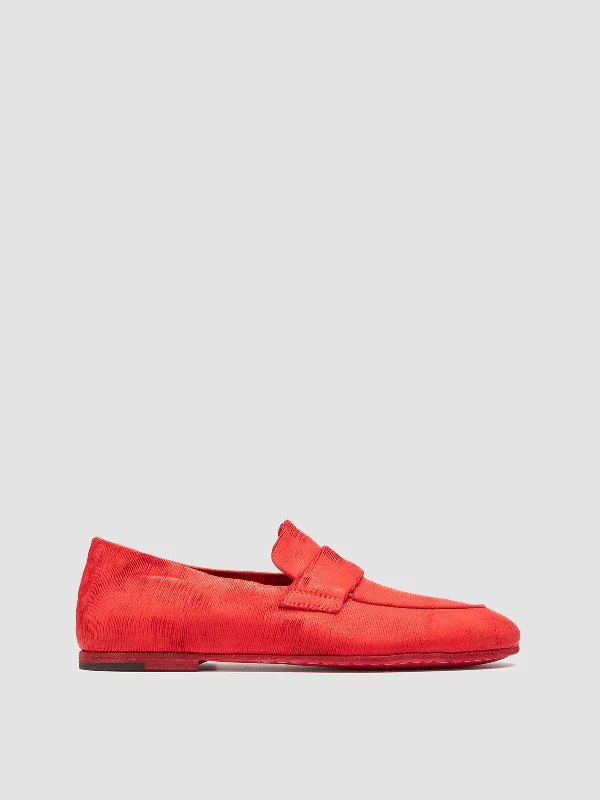 Cheap loafers for simple comfort-BLAIR DD 001 - Red Leather Penny Loafers