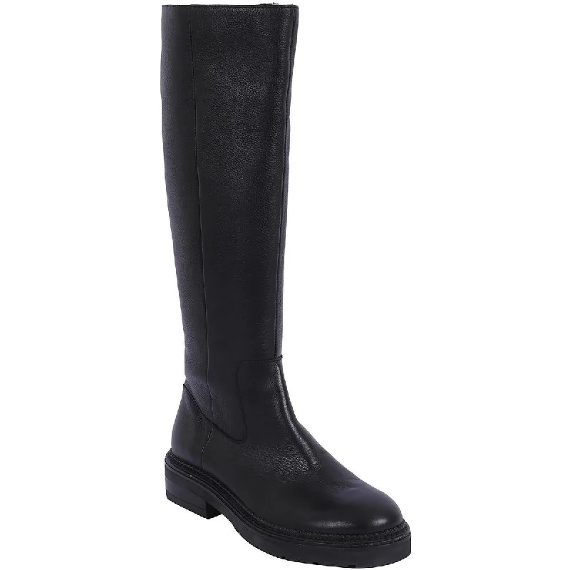 Boots with high-traction outsoles -Kenneth Cole New York Womens Wendy Leather Block Heel Knee-High Boots