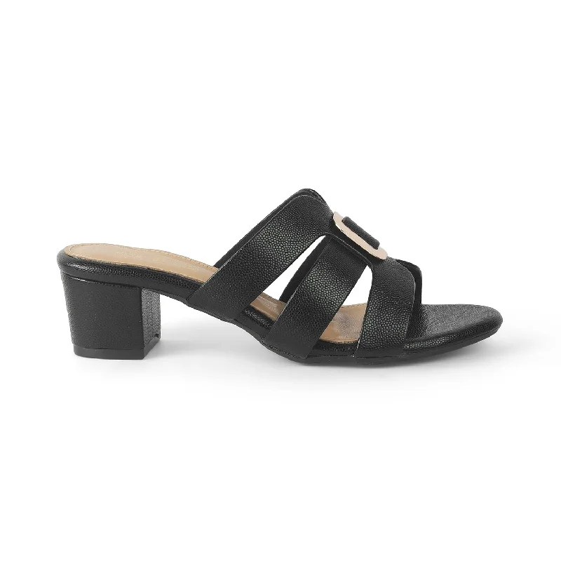 Stylish sandals for summer soirées-Tresmode Tangle Black Women's Dress Block Heel Sandals