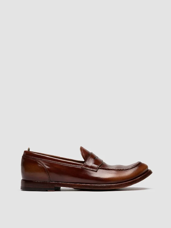 Comfortable loafers for sunny comfort-ANATOMIA 071 - Brown Leather Penny Loafers