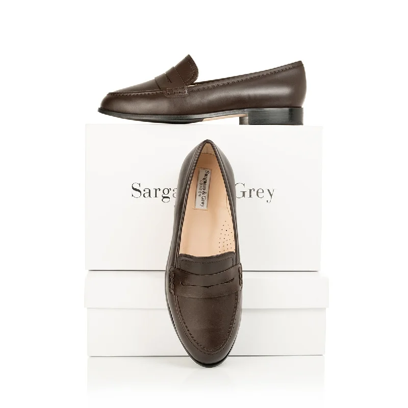 Durable loafers for busy steps-Sylvie Extra-Wide Fit Loafers  - Brown Leather