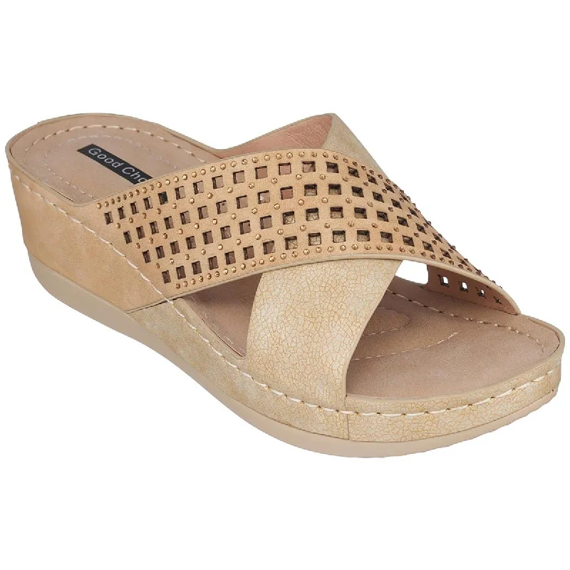 Breathable sandals for light coastal nights-Good Choice Womens ISABELLA Comfort Insole Manmade Wedge Sandals