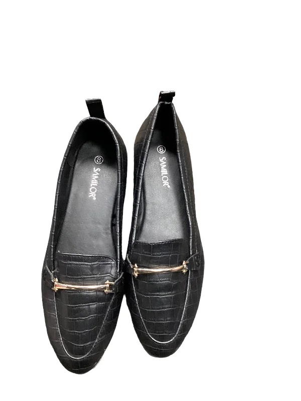 Flats with refined sleek lines -Black Shoes Flats Clothes Mentor, Size 8