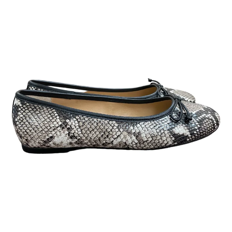 Flats with smooth edge finishes -Snakeskin Print Shoes Flats By Talbots, Size: 9.5