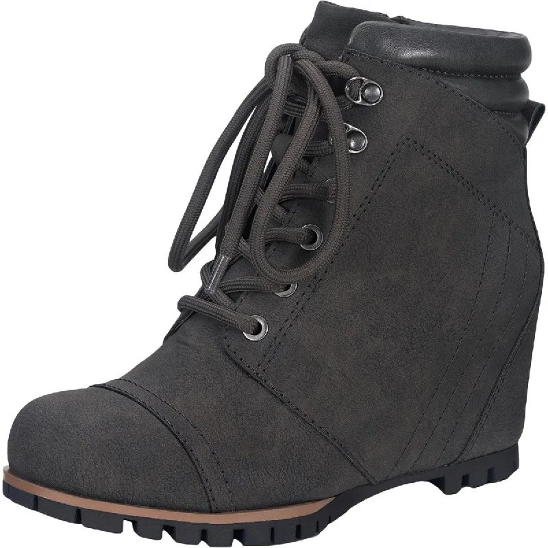 Boots with airy lightweight uppers -Sun + Stone Womens Lizzie Cold Weather Ankle Wedge Boots