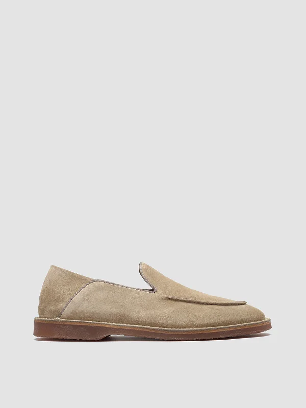 Slip-on loafers for fast steps-KENT 007 - Brown Suede Loafers