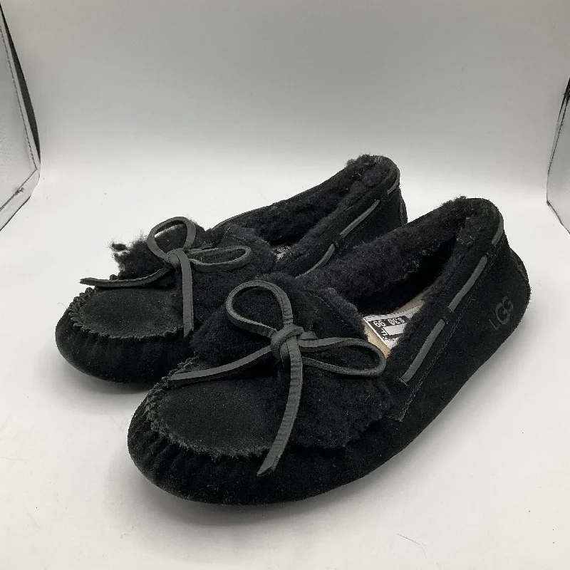 Slippers with shiny threads -Black Slippers Ugg, Size 10