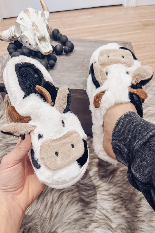 Slippers for indoor naps -White Cartoon Animal Plush Slippers