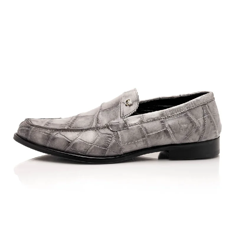 Soft loafers for summer steps-Mauri Chapel 1028 Men's Shoes Exotic Alligator Slip-on Loafers (MA5641)