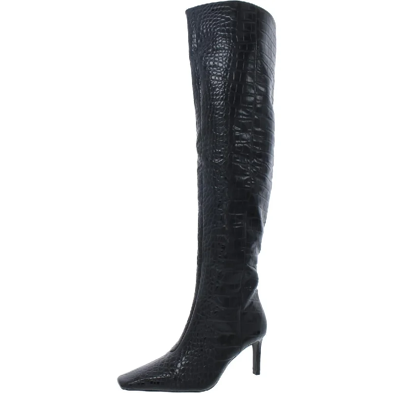 Boots for indoor snow meals -MNG Womens Leather Over-The-Knee Boots