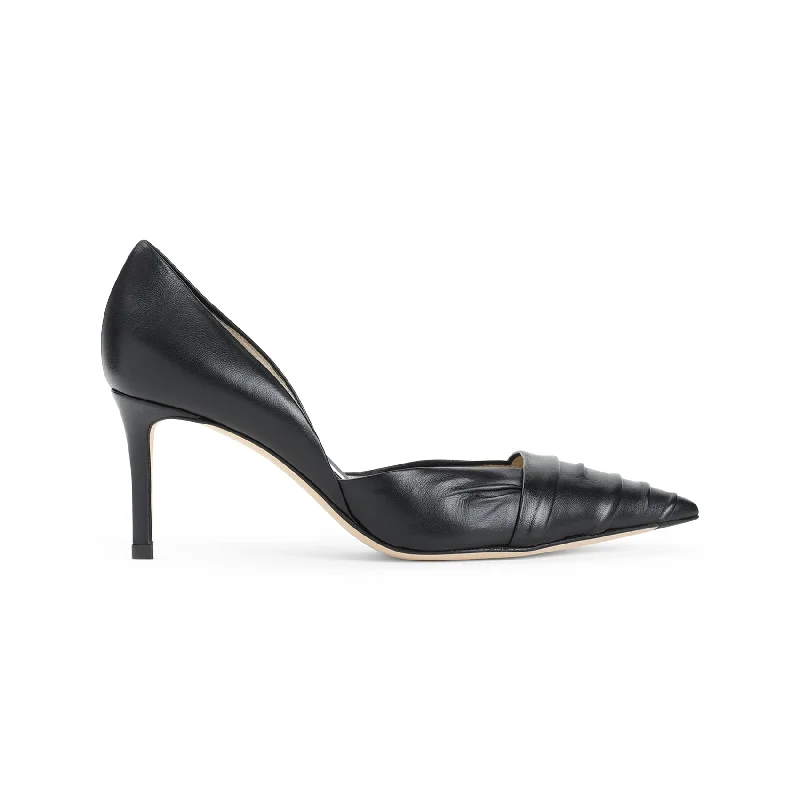 High heels for business casual -GIORGIO ARMANI Lamb Leather Pumps with 7cm Heel Height