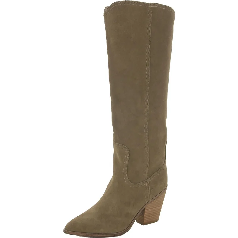 Boots for winter music festivals -Blondo Womens Wrangle Suede Stacked Heel Knee-High Boots