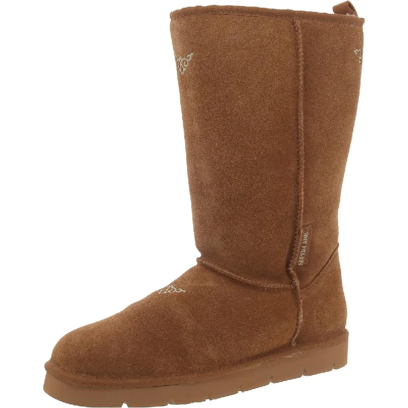 Boots for outdoor snow vibes -Superlamb Womens Argali 11" Suede Pull On Mid-Calf Boots