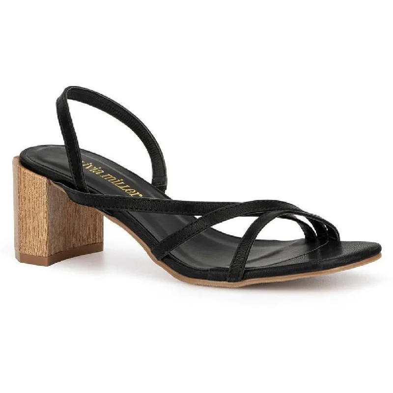 Premium sandals for luxury seaside days-Olivia Miller Womens Maxwell Slip On Heel Strap Block Heels