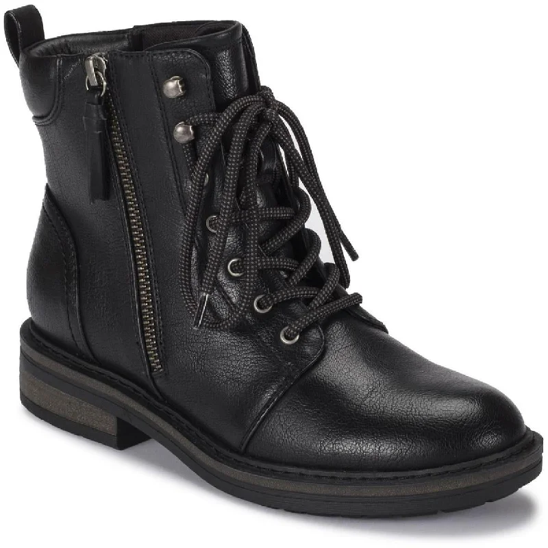 Boots with airy lightweight uppers -Baretraps Womens Amysue Faux Leather Heels Combat & Lace-up Boots