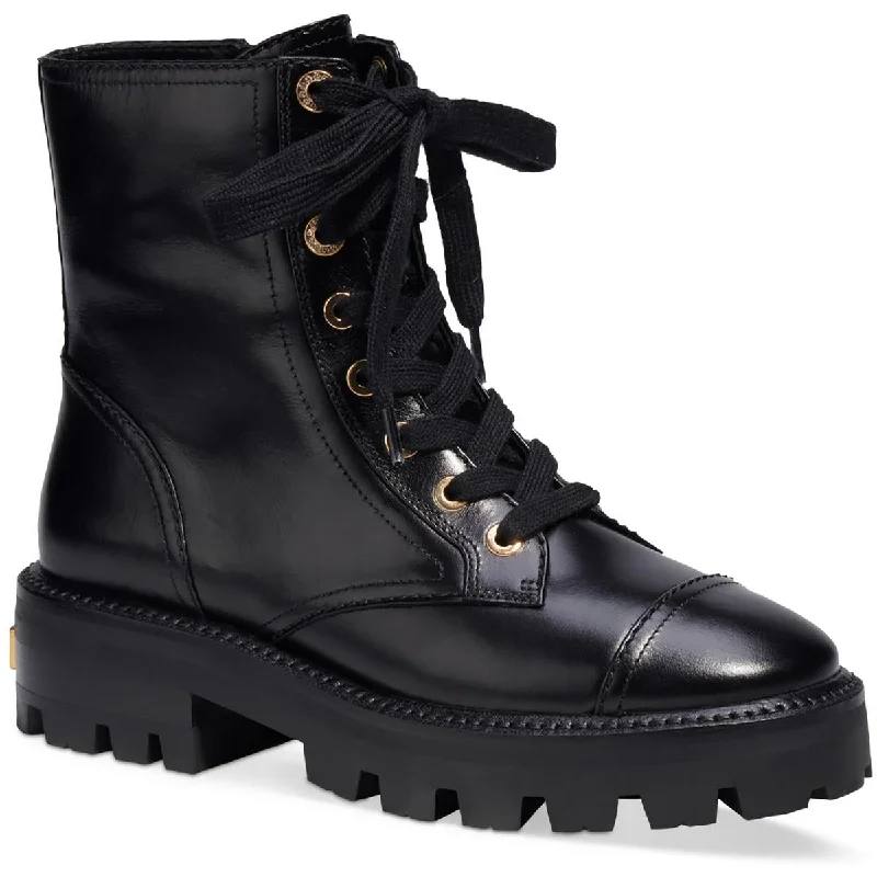 Boots with chic sole patterns -Kate Spade New York Womens Meritt Lug Lugged Sole Combat & Lace-up Boots