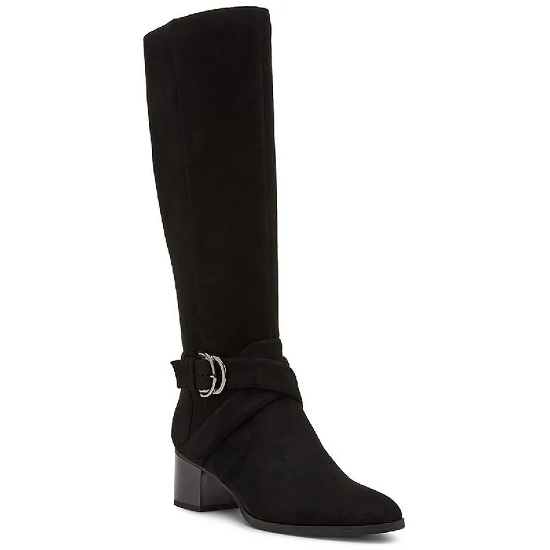 Boots with dynamic fit adjustments -Anne Klein Womens Maelie Faux Suede Tall Knee-High Boots