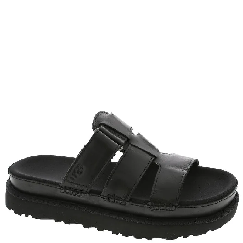 Best sandals for summer shore strolls-Women's Shoes UGG GOLDENSTAR SLIDE Leather Sandals 1154652 BLACK