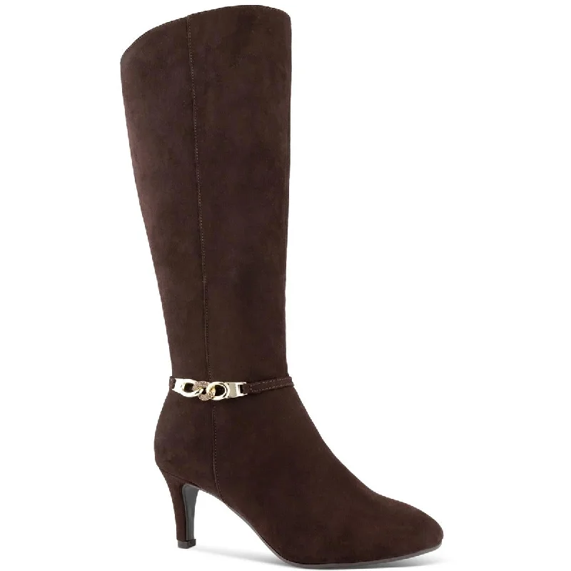 Boots for winter music festivals -Karen Scott Womens Hanna F Pull On Wide Calf Mid-Calf Boots