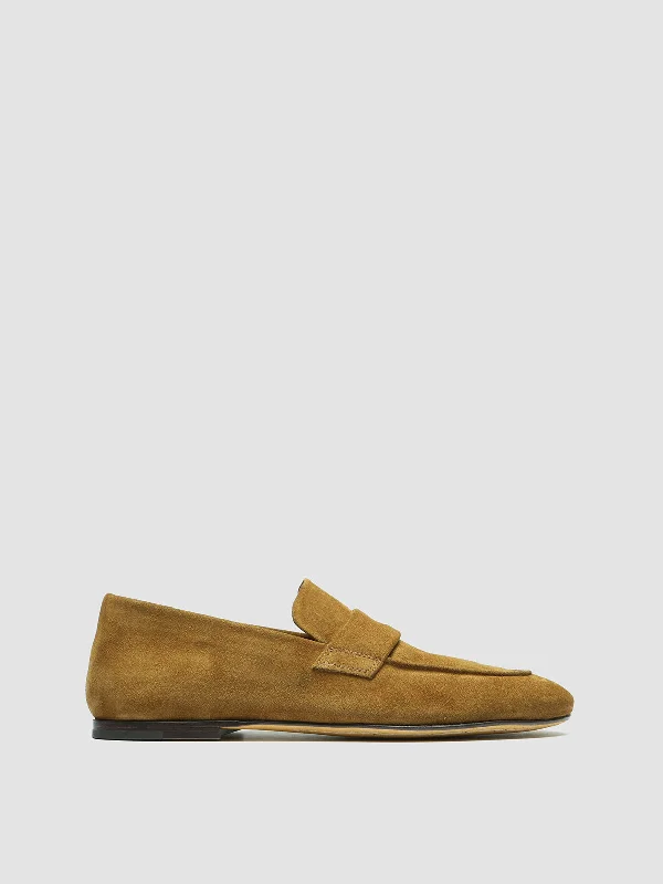 Slip-on loafers for easy steps-BLAIR 001 - Brown Suede Loafers