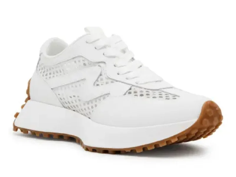 Breathable athletic shoes for airy workouts-Steve Madden: Campo in White Mesh