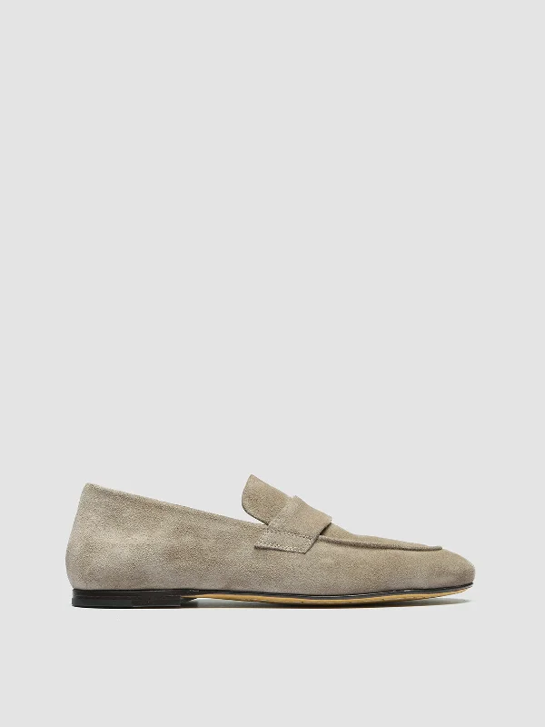 Soft loafers for summer steps-BLAIR 001 - Taupe Suede Loafers