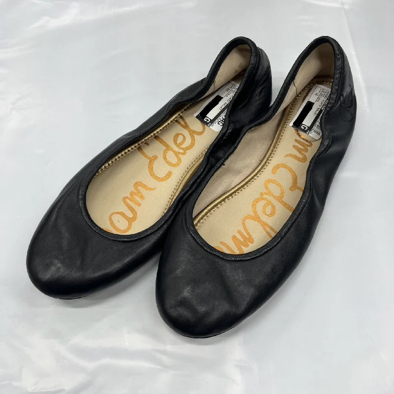 Flats with tough woven trims -Black Shoes Flats Ballet Sam Edelman, Size 12