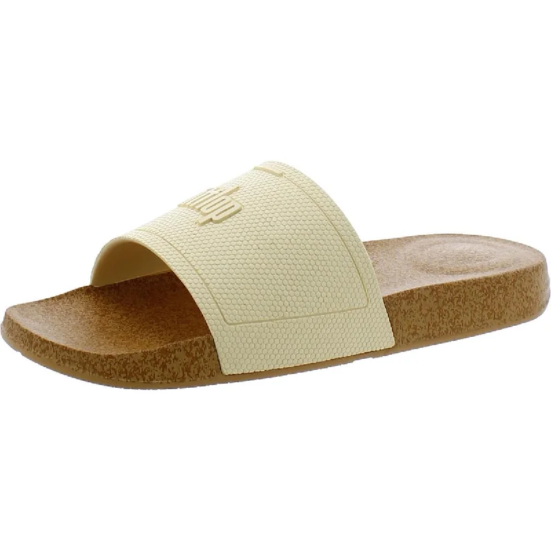 Waterproof sandals for oceanfront trails-Fitflop Womens Iqushion Cork Rubber Slip-On Slide Sandals