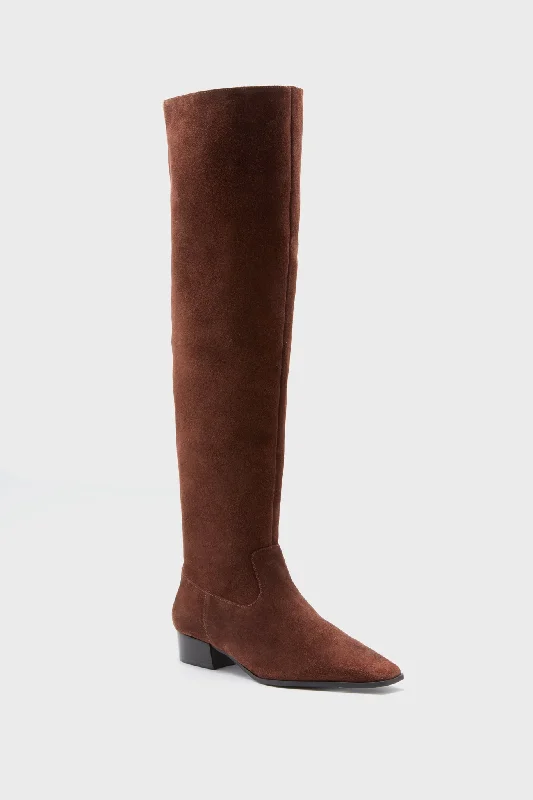 Boots for long frost strolls -Cinnamon Coffee Over the Knee Helena Boots