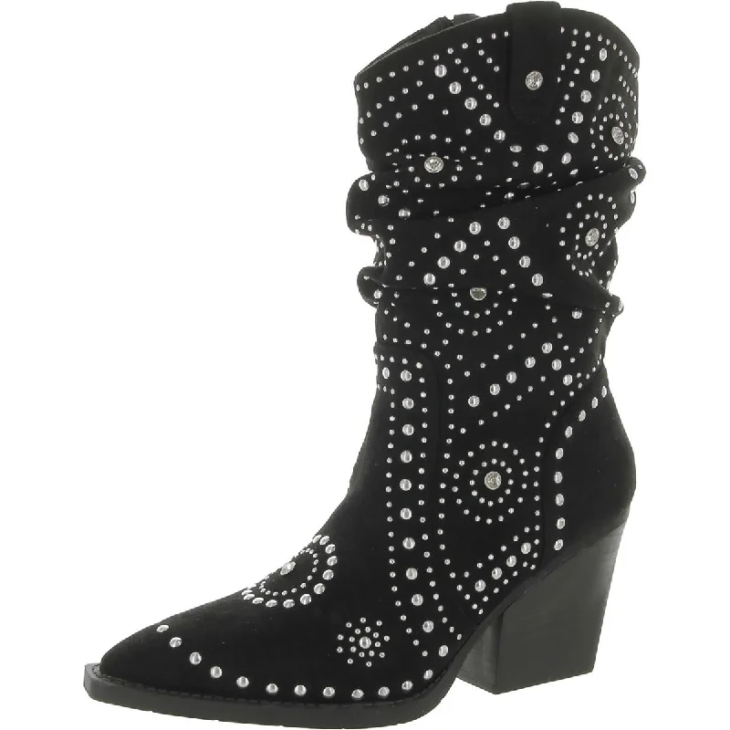 Boots with airy outsole builds -Very G Womens Stellar Faux Suede Embellished Cowboy, Western Boots