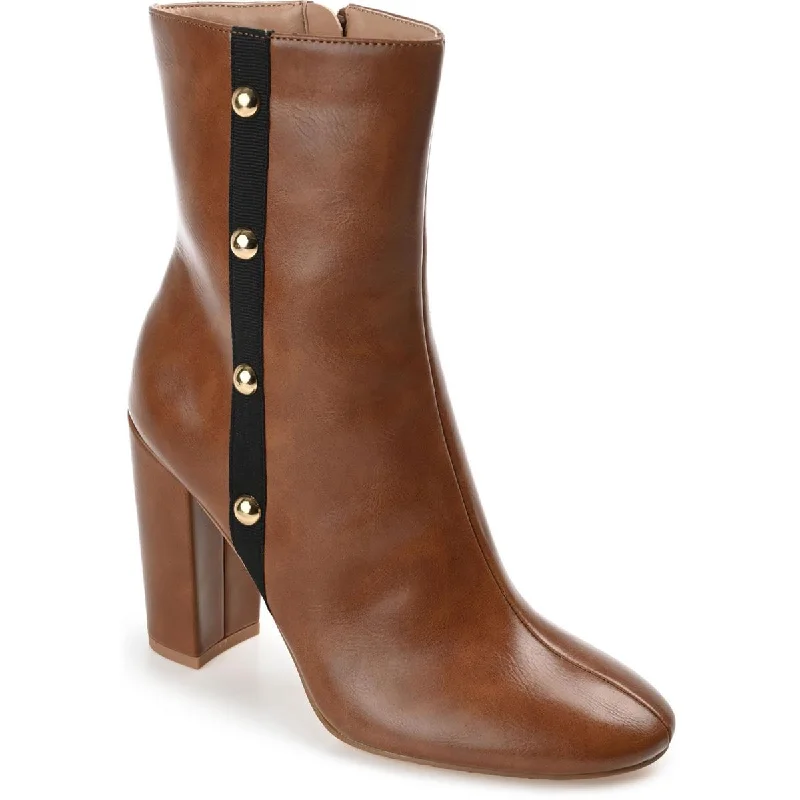 Boots with balanced sole platforms -Journee Collection Womens Leather Block Heel Mid-Calf Boots