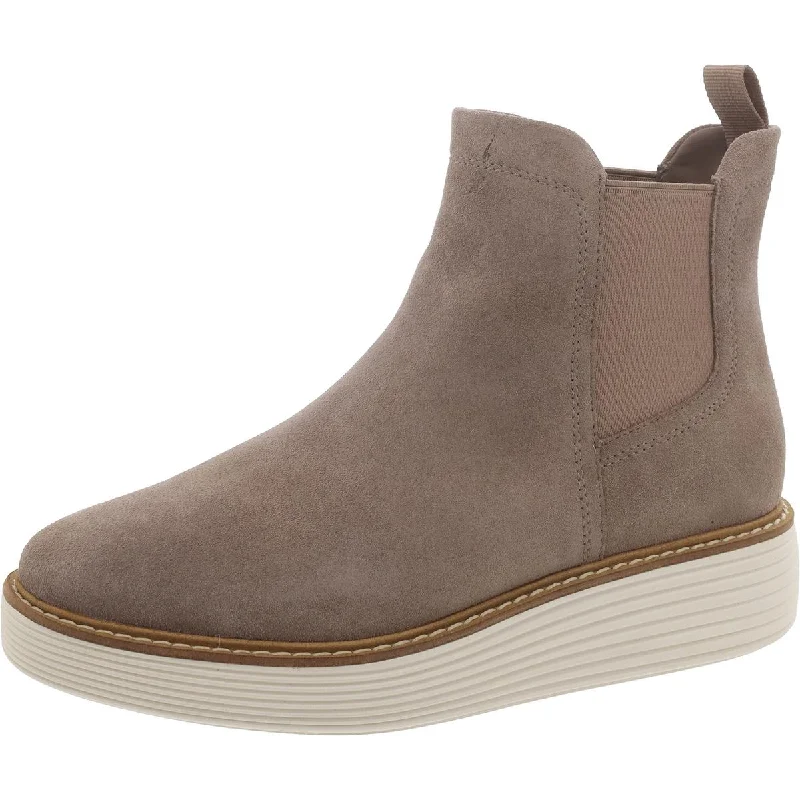 Boots for men with shin relief -Cole Haan Womens Suede Ankle Chelsea Boots