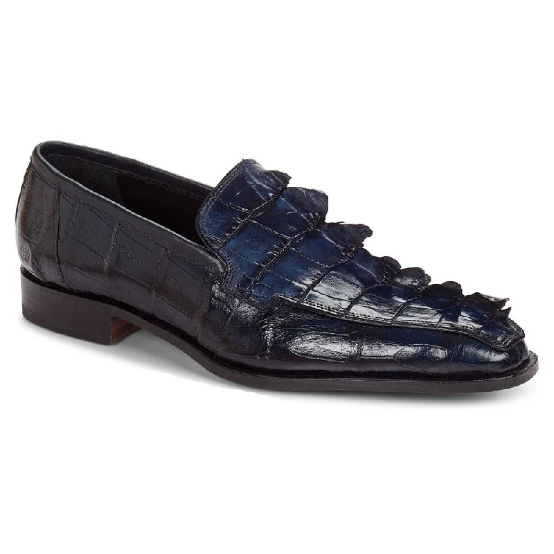 Stylish loafers for evening comfort-Mauri Orefici Men's Shoes Wonder Blue Exotic Crocodile / Hornback Tail Loafers 4770 (MA4314)