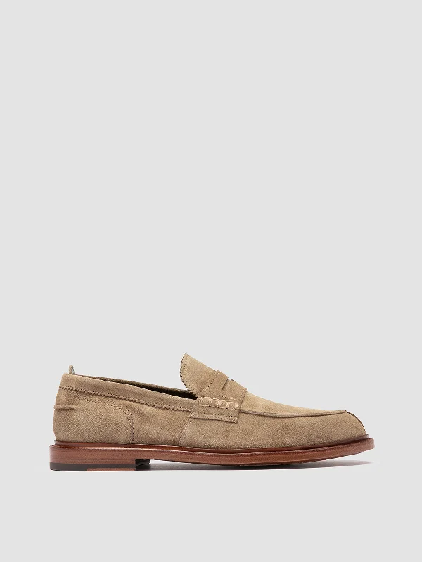 Durable loafers for daily comfort-SAX 001 - Taupe Suede Penny Loafers